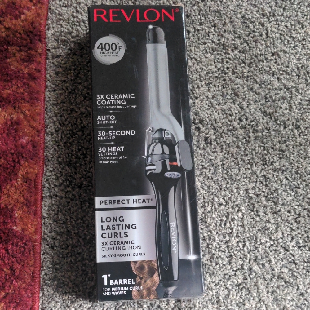 Revlon Perfect Heat Curling Iron - Black and Silver